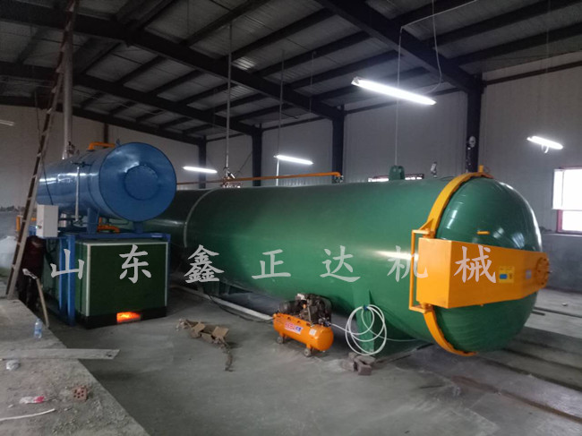 新疆滅菌器客戶現場 高溫高壓煤柴兩用爐滅菌鍋